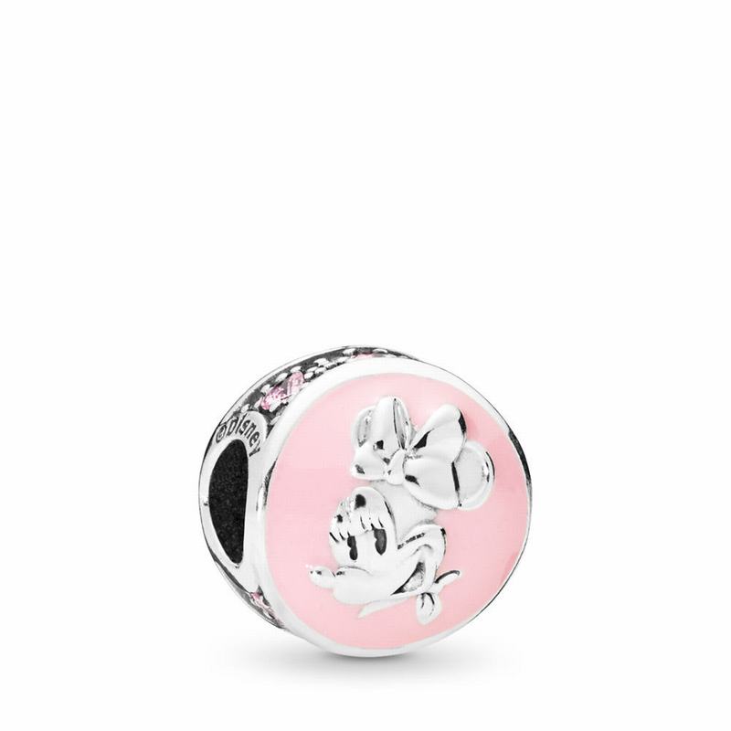 Pandora Disneyr Vintage Minnie Charm - Sterling Silver/Enamel/Pink/Cubic Zirconia - Canada | QN3594Y